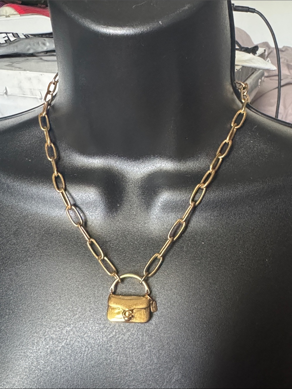 Coach mini tabby handbag necklace